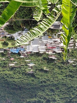Expansive view of the Gas station amd amenities as seen from the hilltop, looking down into the valley.